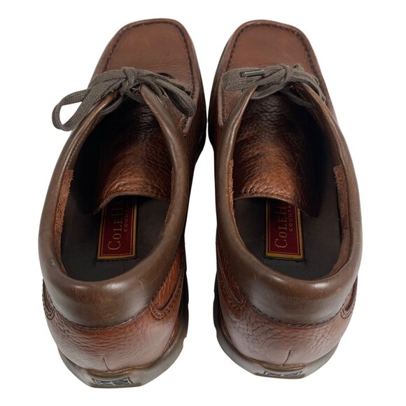 Cole Haan Country Mens Brown Leather Lace-Up Casual Moc Toe Loafer Shoes Size 9M - Picture 4 of 12
